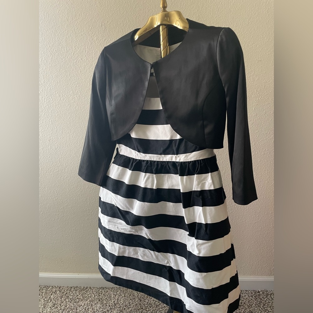 Stripped midi Dress and torera set